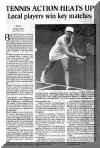Tennis Action Heats Up - Local players win key matches ~ (Cape Breton Post, July 16, 2003) 