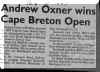 Andrew Oxner Wins Cape Breton Open