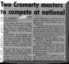 Two Cromarty masters to compete at national ~ (Cape Breton Post, August, 2001) - Bill Buckland, Glen Davis