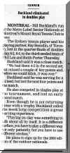 Buckland Eliminated in doubles play ~ (Cape Breton Post, August 1 2003)