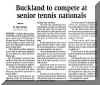 Buckland to compete at senior tennis nationals ~ (Cape Breton Post, July 26, 2003)