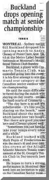 Buckland drops opening match at senior tennis championship ~ (Cape Breton Post, July 28, 2003)